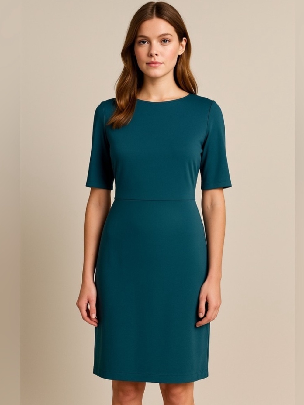 Ann Taylor The Short Sleeve Sheath Dress in Bi-Stretch